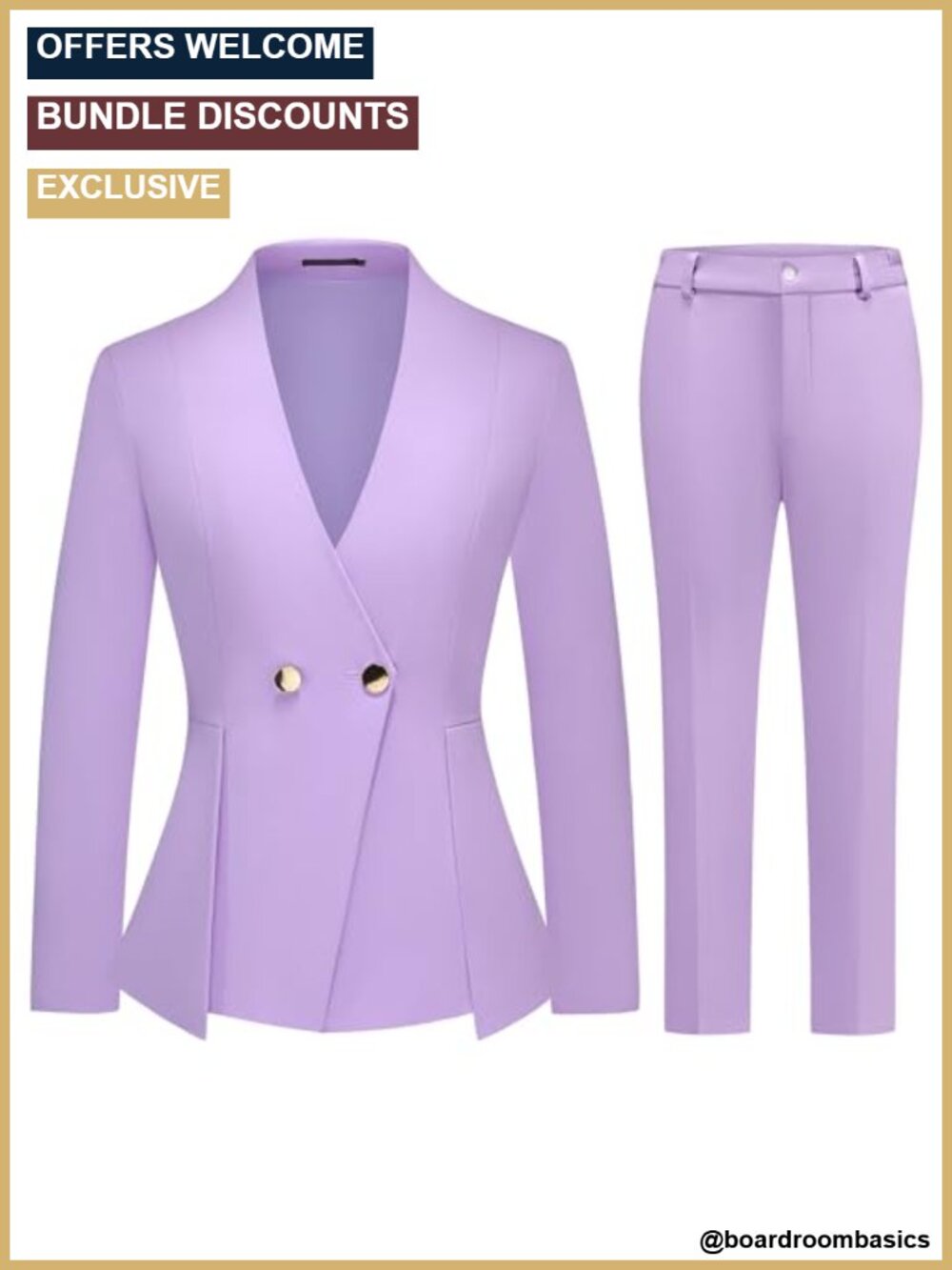 Women's 2-Piece Business Suit Set Blazer & Pants Polyester Spandex